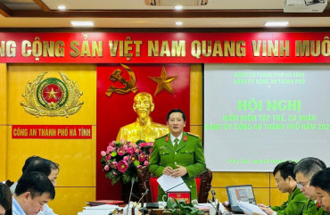 Đảng ủy Công an thành phố Hà Tĩnh tổ chức Hội nghị kiểm điểm tập thể, cá nhân năm 2023