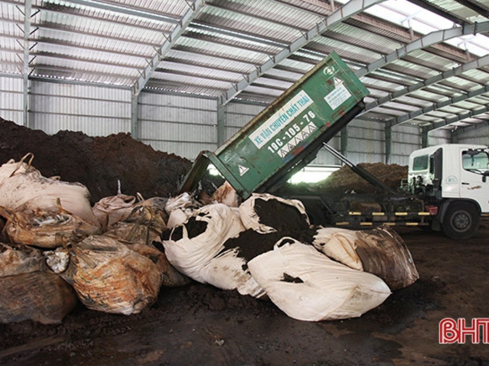 Quá trình xử lý chất thải của Công ty TNHH MTV chế biến rác thải sinh hoạt Hoành Sơn.